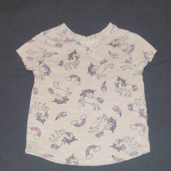 Garanimals | Shirts & Tops | Garanimals Unicorn Print Girls Tshirt Grey ...